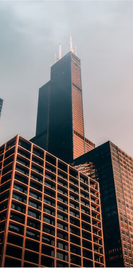 Modern city skyscrapers